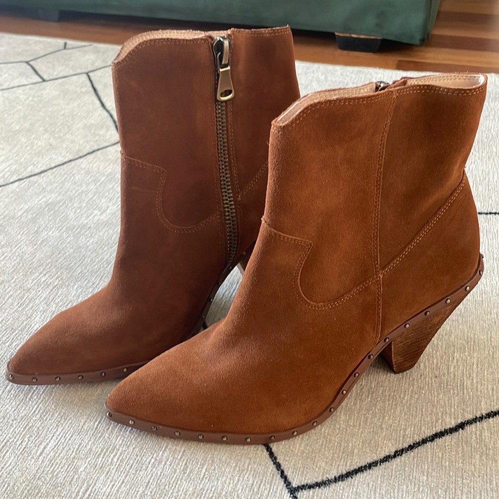 Chinese Laundry Brown Split Suede Ramble Booties